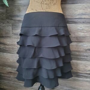 LuLu Alexander New York Black Tiered Ruffle Skirt Women's Size 6
